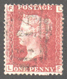 Great Britain Scott 33 Used Plate 74 - LF (1) - Click Image to Close